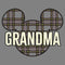 Junior's Mickey & Friends Grandma Plaid Logo Cowl Neck Sweatshirt