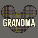 Junior's Mickey & Friends Grandma Plaid Logo Sweatshirt