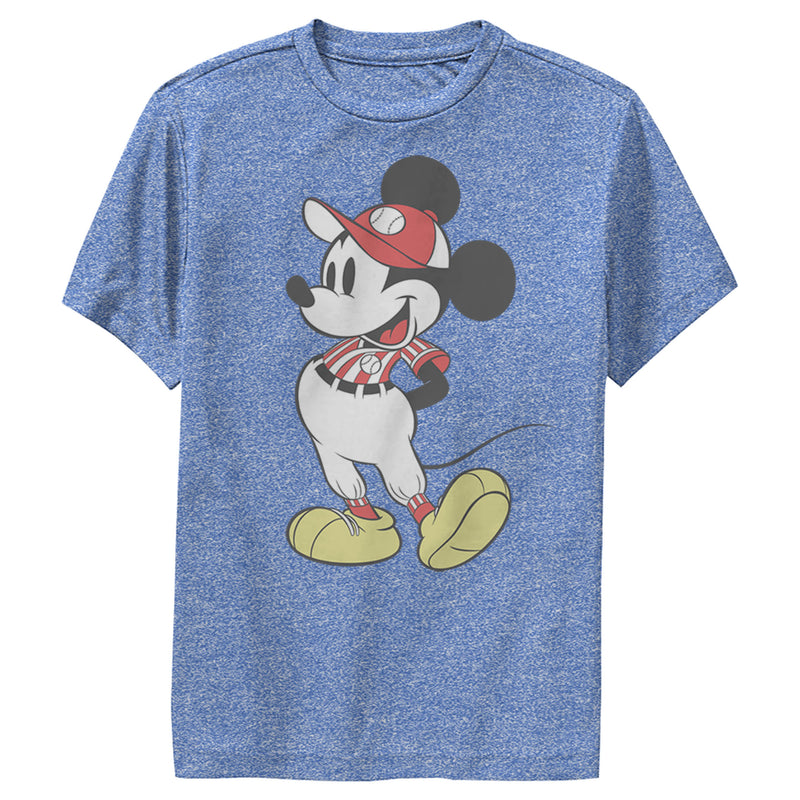 Boy's Mickey & Friends Mickey Mouse Baseball Player Performance Tee