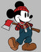 Junior's Mickey & Friends Retro Lumberjack Mickey Mouse T-Shirt