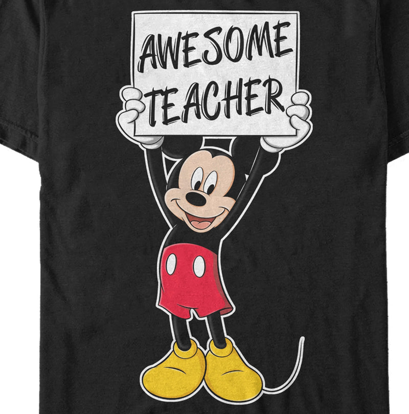 Men's Mickey & Friends Awesome Teacher Sign T-Shirt