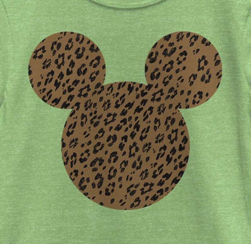 Girl's Mickey & Friends Mickey Mouse Cheetah Print Silhouette T-Shirt