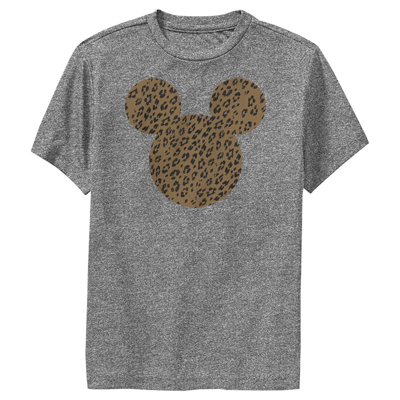 Boy's Mickey & Friends Mickey Mouse Cheetah Print Silhouette Performance Tee