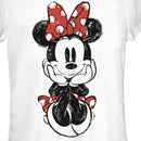 Junior's Mickey & Friends Sitting Minnie Sketch T-Shirt