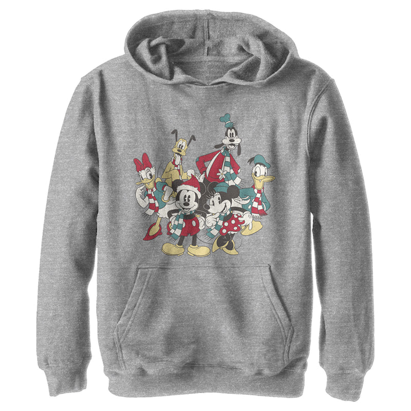 Boy's Mickey & Friends The Gangs Together For Holiday Pull Over Hoodie