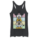 Women's Mickey & Friends Distressed Group Cropped Portraits Racerback Tank Top