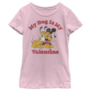 Girl's Mickey & Friends Dog Is My Valentine T-Shirt