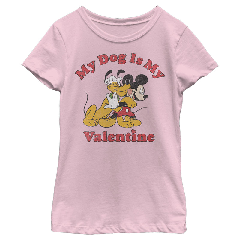 Girl's Mickey & Friends Dog Is My Valentine T-Shirt