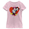 Girl's Mickey & Friends Mickey and Minnie Hugging Hearts T-Shirt