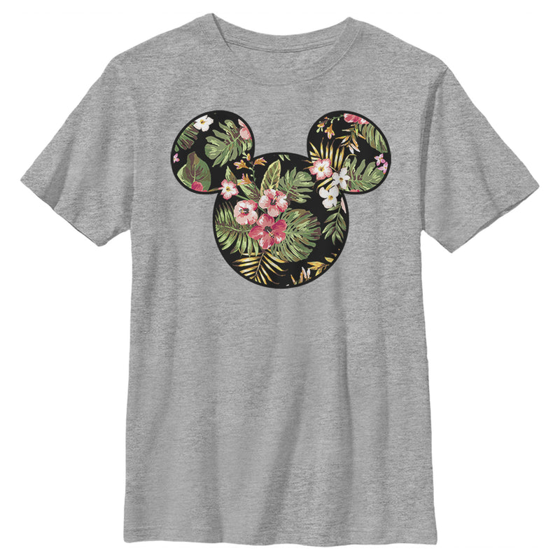 Boy's Mickey & Friends Mickey Mouse Floral Silhouette T-Shirt