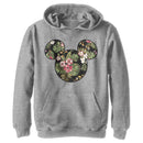 Boy's Mickey & Friends Mickey Mouse Floral Silhouette Pull Over Hoodie