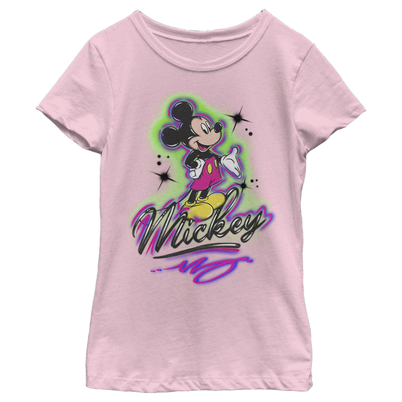 Girl's Mickey & Friends Airbrushed Signature T-Shirt