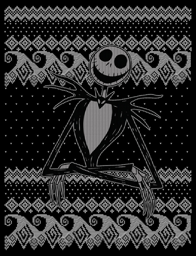 Men's The Nightmare Before Christmas Jack Skellington Distressed Christmas Sweater T-Shirt