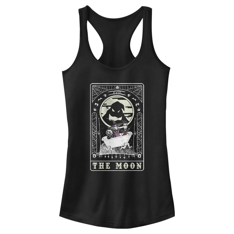 Junior's The Nightmare Before Christmas Halloween Oogie Boogie and his Boys Moon Tarot Card Racerback Tank Top