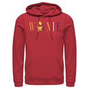 Men's Winnie the Pooh Yellow, White, and Blue Script Pull Over Hoodie