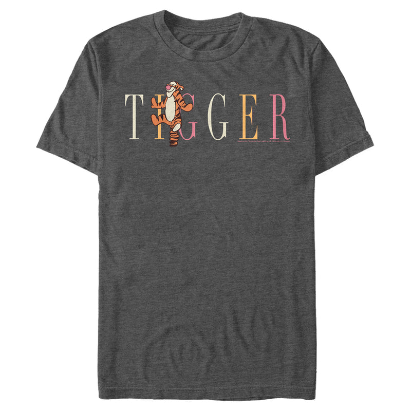 Men's Winnie the Pooh Tigger Colorful Script T-Shirt