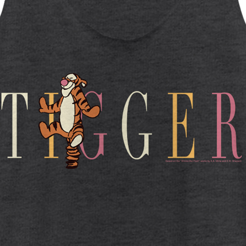 Women's Winnie the Pooh Tigger Colorful Script Racerback Tank Top