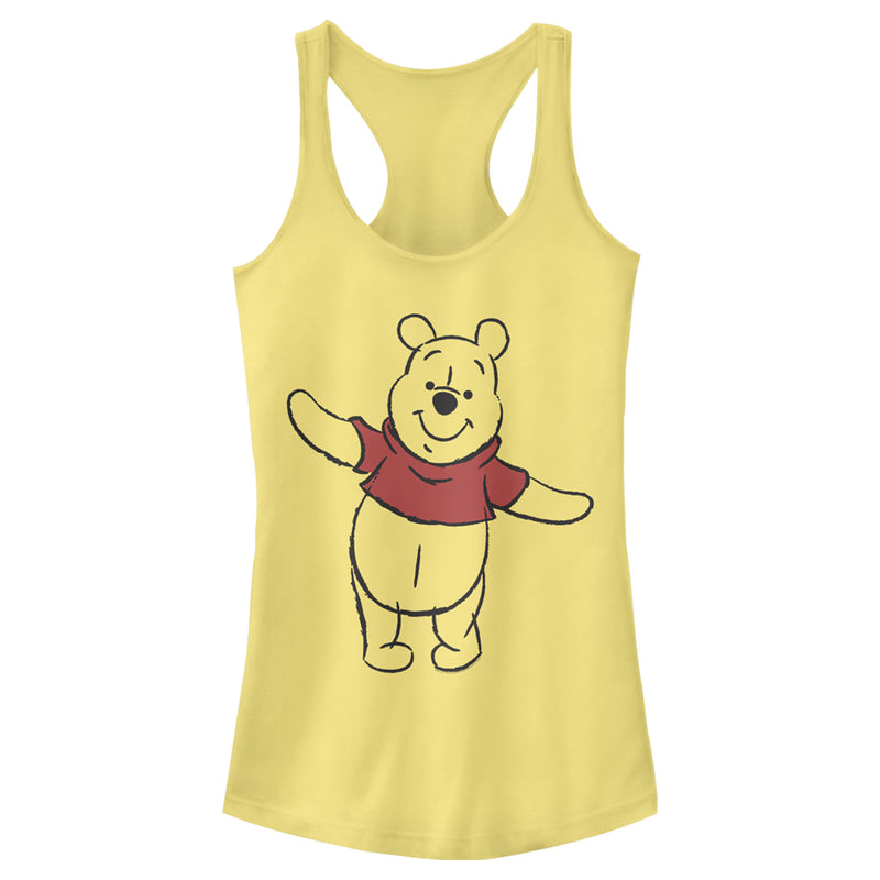 Junior's Winnie the Pooh Sketch Racerback Tank Top