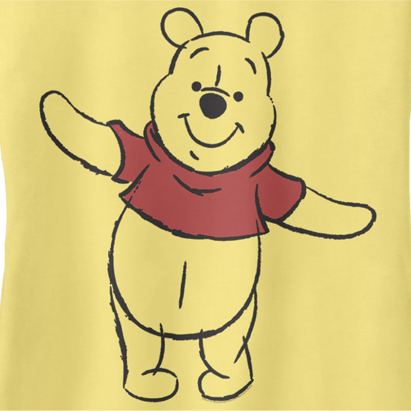 Junior's Winnie the Pooh Sketch Racerback Tank Top