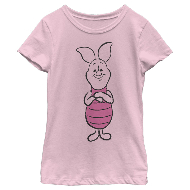 Girl's Winnie the Pooh Piglet Sketch T-Shirt