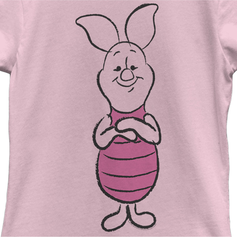 Girl's Winnie the Pooh Piglet Sketch T-Shirt