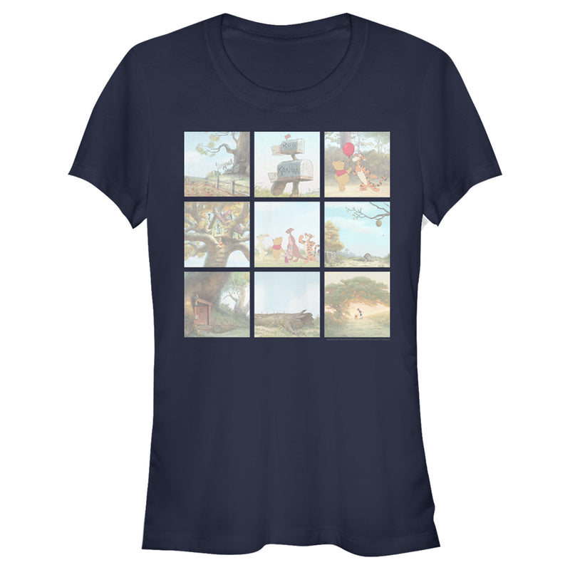 Junior's Winnie the Pooh Scene Panels T-Shirt