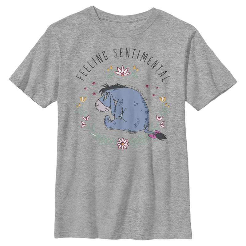 Boy's Winnie the Pooh Eeyore Feeling Sentimental With Flowers T-Shirt