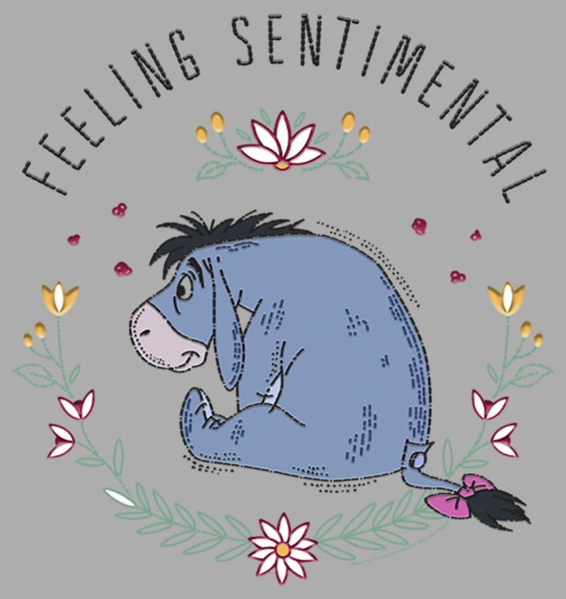 Boy's Winnie the Pooh Eeyore Feeling Sentimental With Flowers T-Shirt