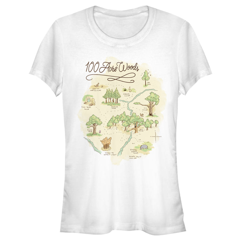 Junior's Winnie the Pooh 100 Acre Woods Map T-Shirt