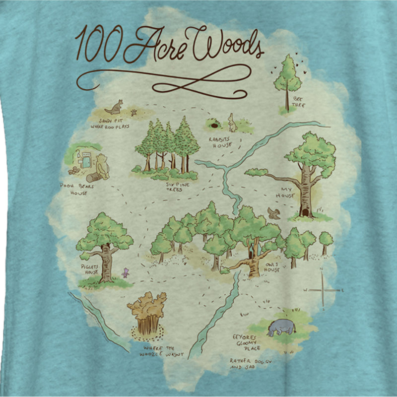 Women's Winnie the Pooh 100 Acre Woods Map Racerback Tank Top