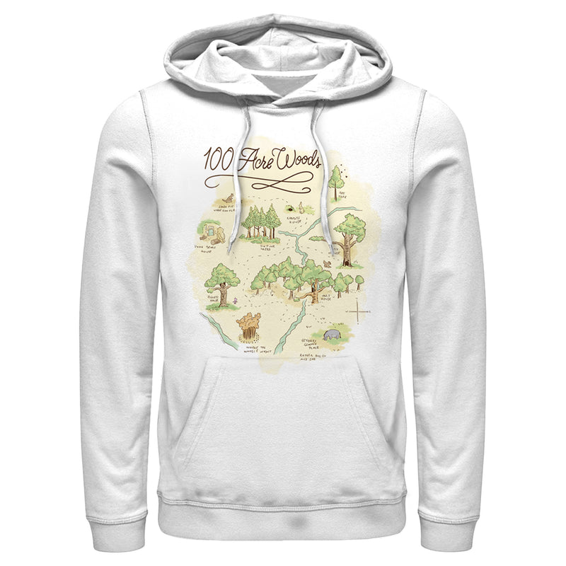 Men's Winnie the Pooh 100 Acre Woods Map Pull Over Hoodie