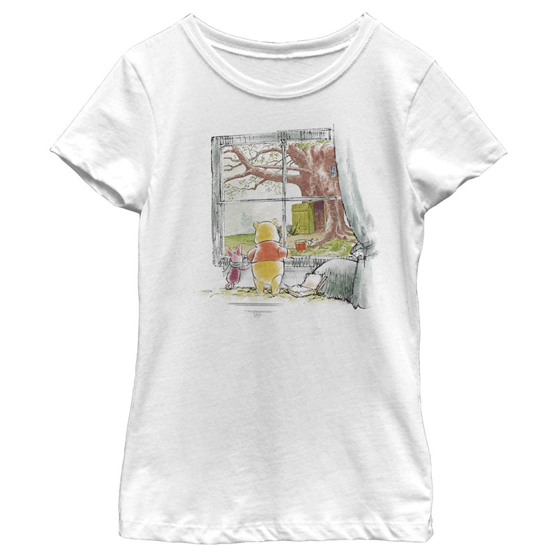 Girl's Winnie the Pooh Bear Big Face T-Shirt