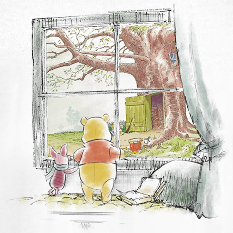Junior's Winnie the Pooh Window Watching T-Shirt