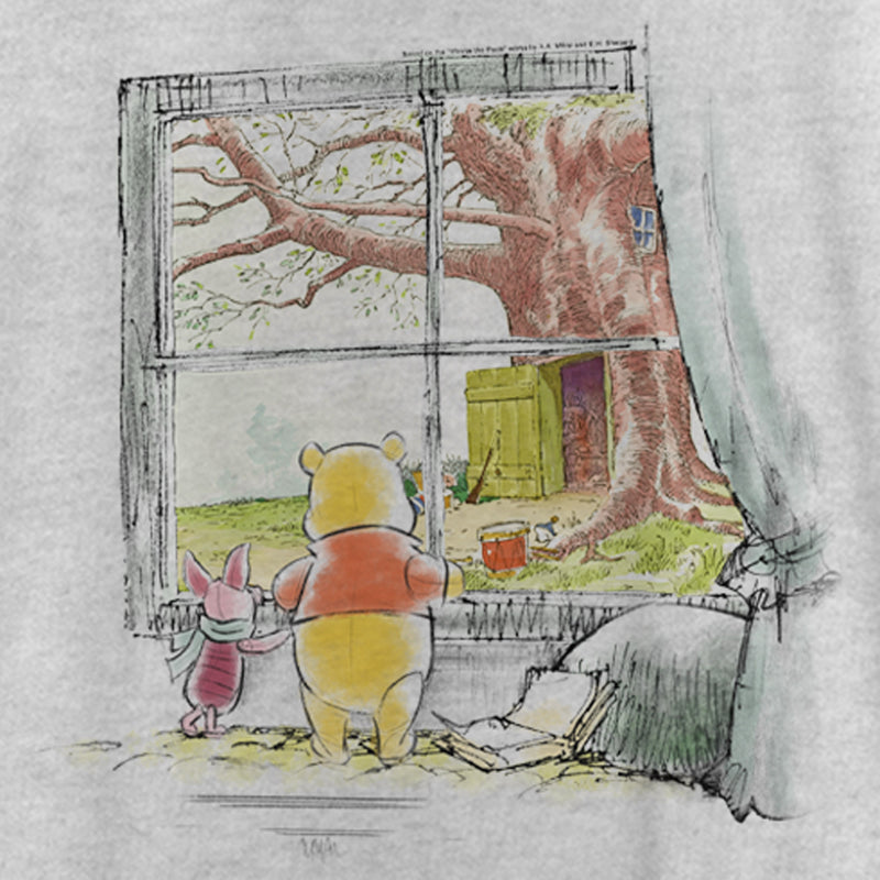 Women's Winnie the Pooh Window Watching Racerback Tank Top