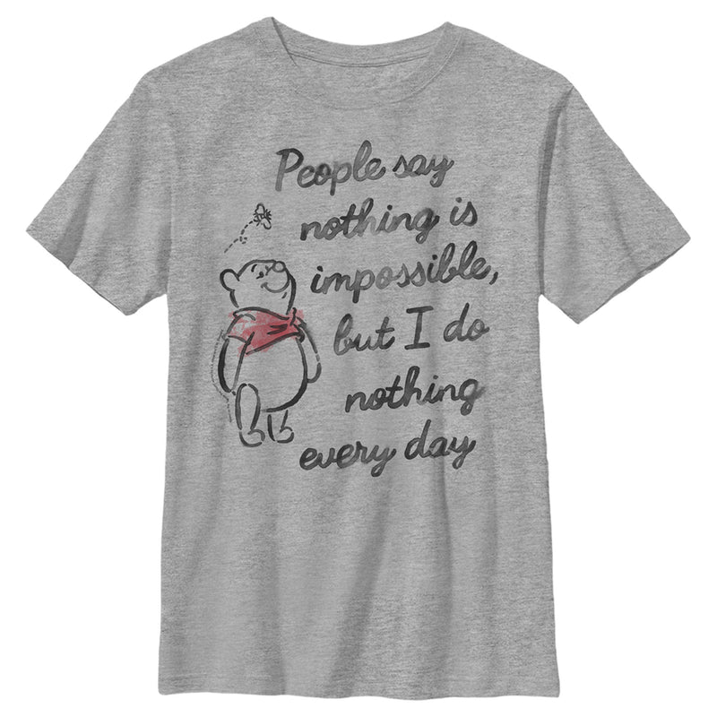 Boy's Winnie the Pooh Nothing Is Impossible, I Do Nothing All Day T-Shirt