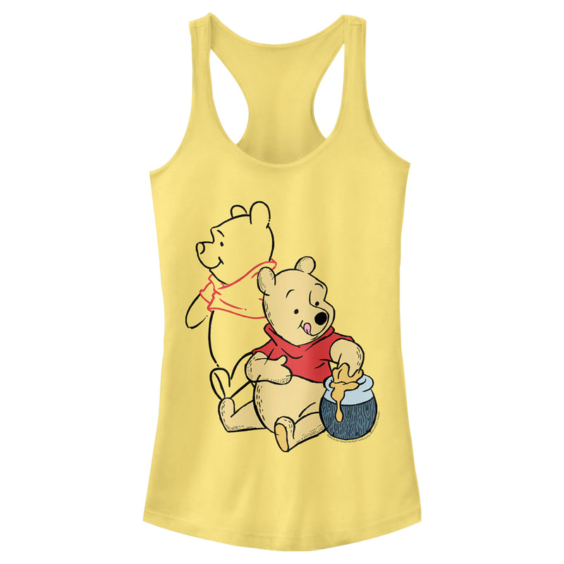 Junior's Winnie the Pooh Honey and Happiness Racerback Tank Top