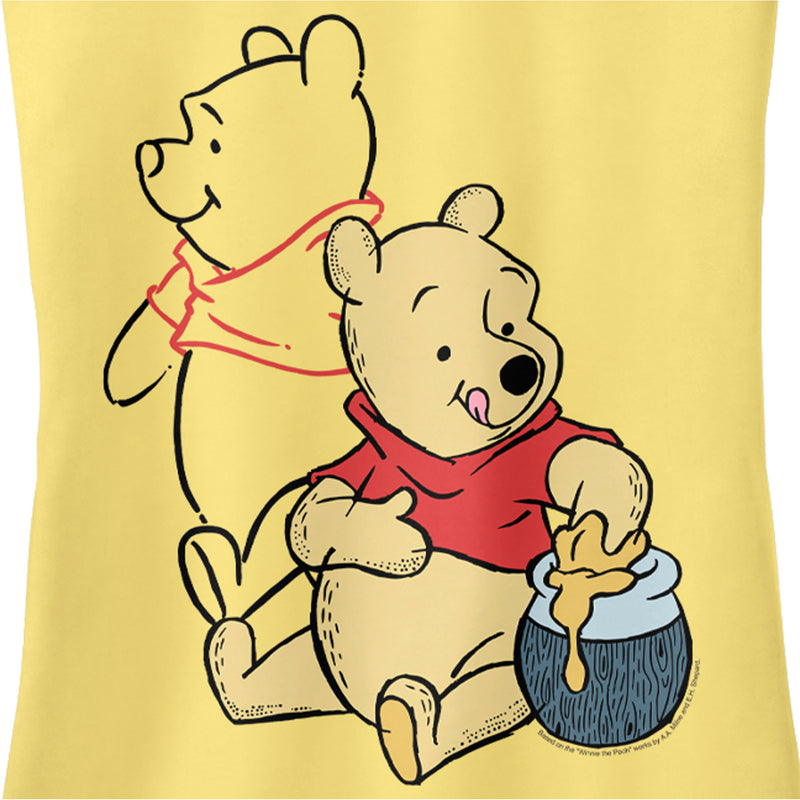 Junior's Winnie the Pooh Honey and Happiness Racerback Tank Top