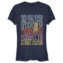 Junior's Winnie the Pooh Distressed Did You Ever Stop to Think Quote T-Shirt