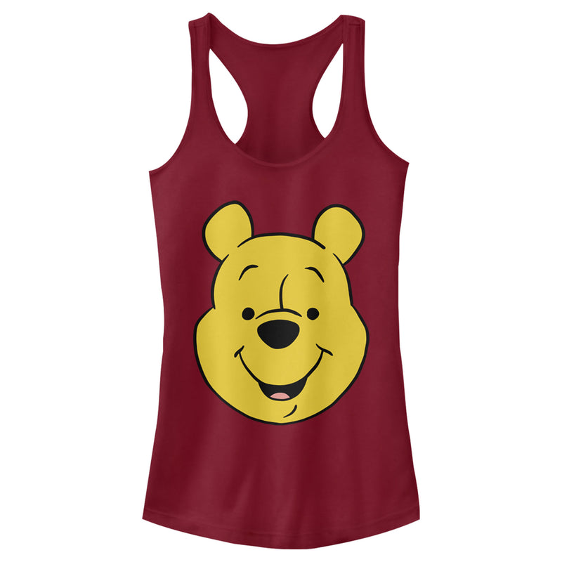 Junior's Winnie the Pooh Bear Big Face Racerback Tank Top