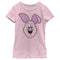Girl's Winnie the Pooh Piglet Smiling Face Outline T-Shirt