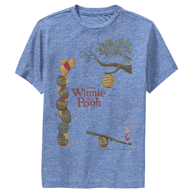 Boy's Winnie the Pooh Piglet Tower Of Honey Jars Performance Tee