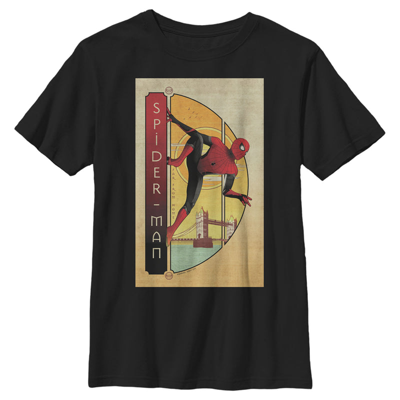 Boy's Marvel Spider-Man Far From Home Vintage Poster T-Shirt