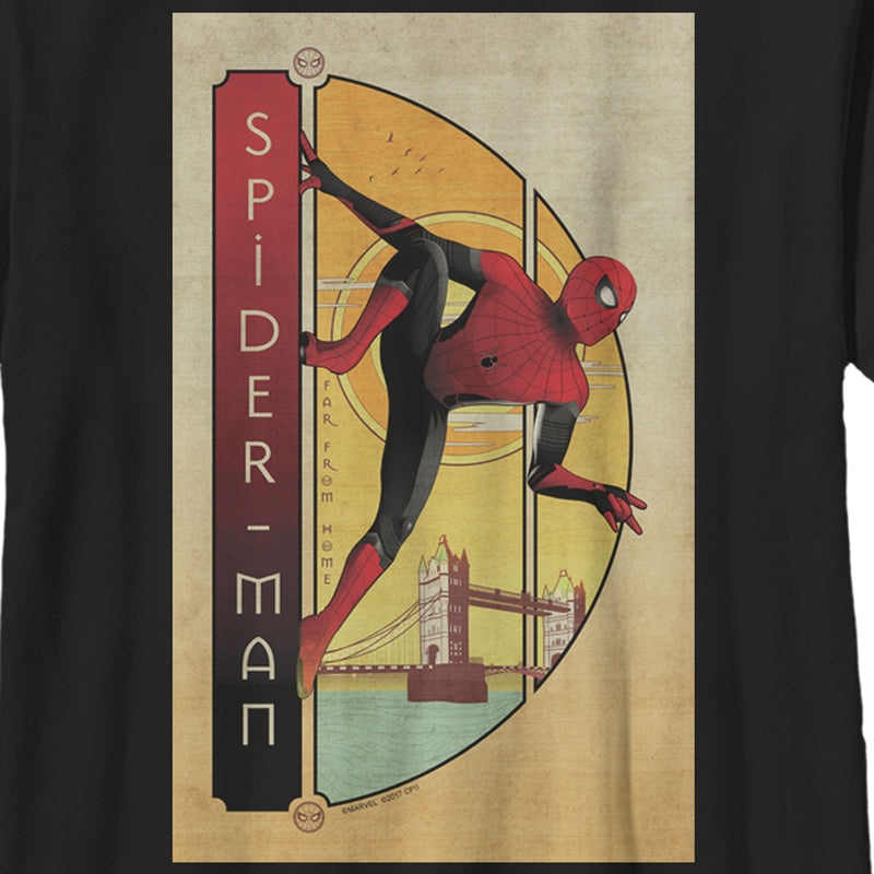 Boy's Marvel Spider-Man Far From Home Vintage Poster T-Shirt