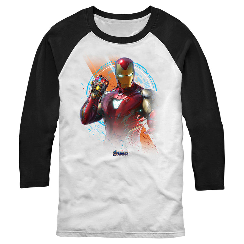 Men's Marvel Iron Man Time Travel Platform Logo Baseball Tee