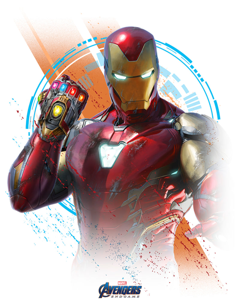 Men's Marvel Iron Man Time Travel Platform Logo Baseball Tee
