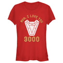 Junior's Marvel Mom I Love You 3000 Iron Man Arc Reactor T-Shirt