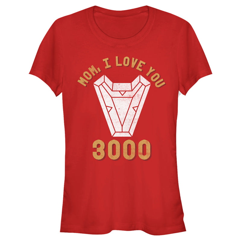 Junior's Marvel Mom I Love You 3000 Iron Man Arc Reactor T-Shirt