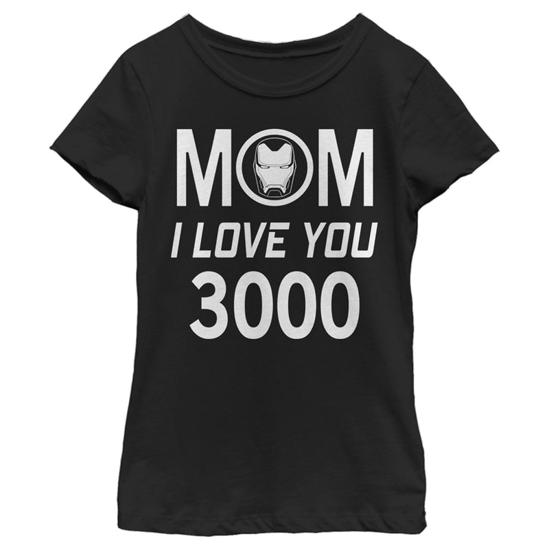 Girl's Marvel Mom I Love You 300 Iron Man Badge T-Shirt