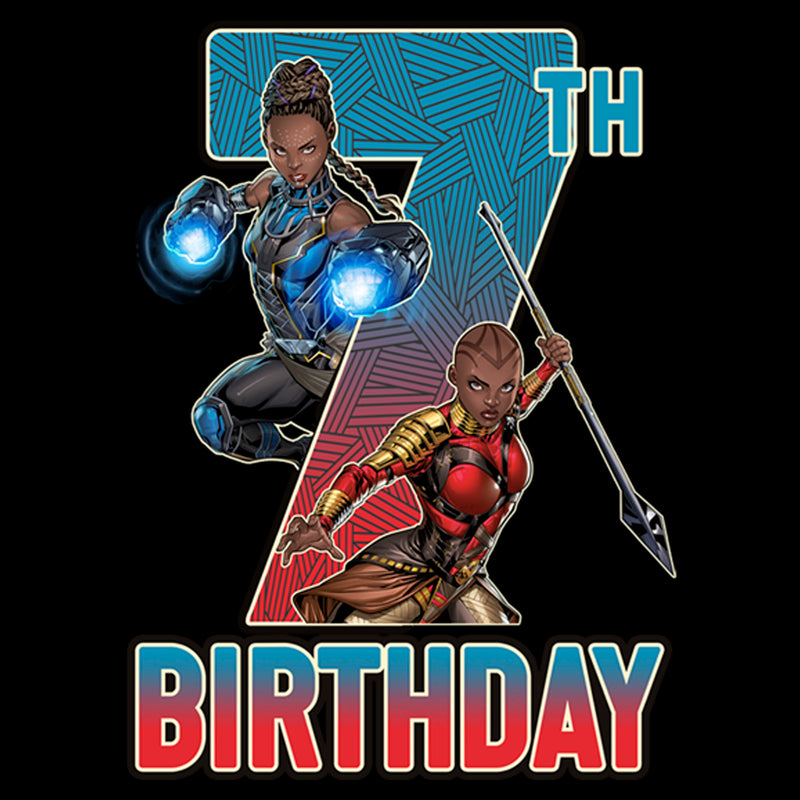 Boy's Marvel Shuri and Okoye 7th Birthday T-Shirt