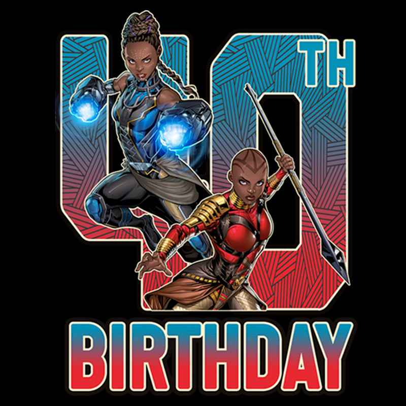 Junior's Marvel Shuri and Okoye 40th Birthday T-Shirt